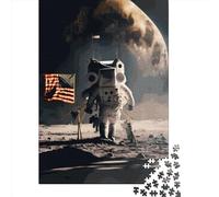First Moon Landing Jigsaw Puzzles Puzzles for Adults Kids. 1000 Pieces Impossible Challenge Toy Educational Games Home Decoration for Educational Games Gifts 1000pcs (75x50cm)