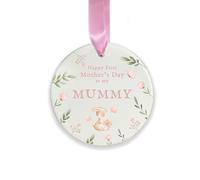 First Mother’s Day Ornament for Mummy, Ceramic Hanging Decoration, New Mum Gift from Baby, 1st Mother’s Day Keepsake, Mum Ornament (Round)