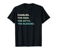 FIRST NAME CHARLES | THE MAN MYTH BLESSED Christian T-Shirt