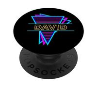 First Name David Neon Girl Custom Birthday PopSockets Swappable PopGrip