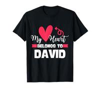 First Name David Valentines Day Design for Couples T-Shirt