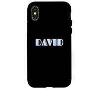 First Name David Vintage Art Deco Light Blue Lavender Font Case for iPhone X/XS