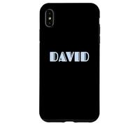First Name David Vintage Art Deco Light Blue Lavender Font Case for iPhone XS Max