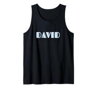 First Name David Vintage Art Deco Light Blue Lavender Font Tank Top