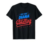 First Name Diana Last Name Amazing Funny Diana Saying Value Graphic T-Shirt, Men, Black, L