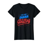 First Name Diana Last Name Amazing Funny Diana Saying Value Graphic T-Shirt, Women, Black, L