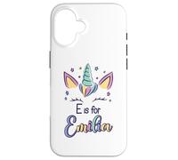 First Name Emilia Personalized E Is For Emilia Case for iPhone 16