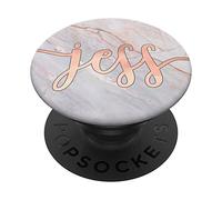 First Name Jess in Rose Pink Cursive Script PACH250 PopSockets PopGrip: Swappable Grip for Phones & Tablets