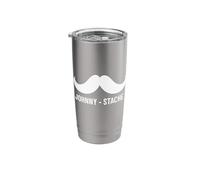 First Name John Johnny Stache Funny Personalized Stainless Steel Insulated Tumbler