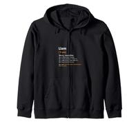 First Name Liam Personalised Saying Man Definition Name Zip Hoodie