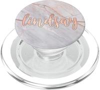 First Name Lindsay in Rose Pink Cursive Script PACH264 PopSockets PopGrip for MagSafe