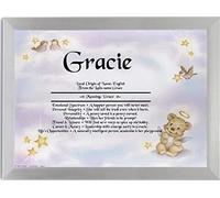 First Name Meaning Print - Angel Bear Design (Silver)
