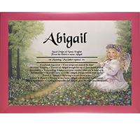 First Name Meaning Print - Angel Blessings Design Pink Frame