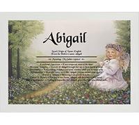 First Name Meaning Print - Angel Blessings Design White Frame