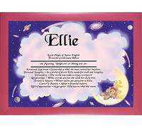 First Name Meaning Print - Girl Sleepy Bear Design Pink Frame
