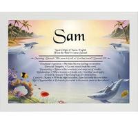 First Name Meanings Print - Ocean Floor Design White Frame
