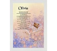 First Name Meanings Print - Ted in Bed Design White Frame