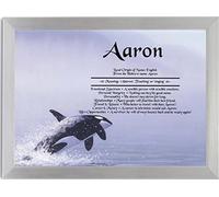 First Name Meanings Print - Whale Design (Silver)