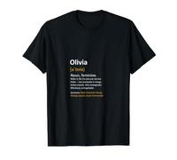 First Name Olivia Personalised Saying Woman Definition Name Value Graphic T-Shirt, Men, Black, M