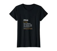 First Name Olivia Personalised Saying Woman Definition Name Value Graphic T-Shirt, Women, Black, S