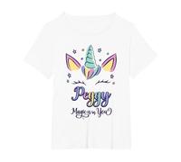 First Name Peggy Personalized I Love Peggy T-Shirt, Women's Plus, White, 1X