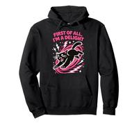 First of all i’m a delight funny black cat humor lovers Pullover Hoodie