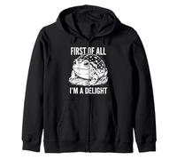 First Of All I'm A Delight Desert Rain Frog Happy Toad Zip Hoodie