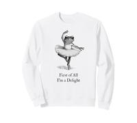 First of All I'm a Delight Funny Frog Ballerina Sweatshirt