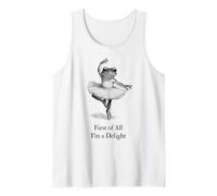 First of All I'm a Delight Funny Frog Ballerina Tank Top