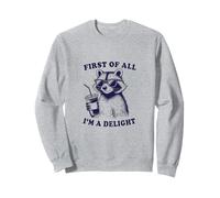 First Of All I'm a Delight Funny Raccoon, Sweatshirt