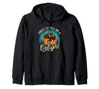 First Of All I'm A Delight Mythical Creature Angry Dragon Zip Hoodie