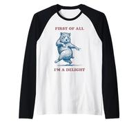 First of All I'm A Delight Rock Hyrax Funny Raglan Baseball Tee