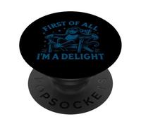 First Of All I'm A Delight Vintage Monkey Funny Humor Chimp PopSockets Adhesive PopGrip