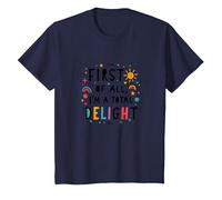 First of All, I'm a Total Delight - Cheerful Fun Quote T-Shirt, Kids, Navy, 12 Years