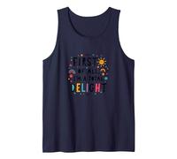 First of All, I'm a Total Delight - Cheerful Fun Quote Tank Top, Men, Navy, L