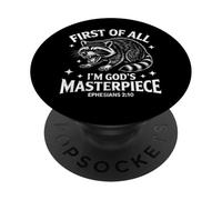 First Of All Im God Masterpiece Funny Raccoon Ephesians 2:10 PopSockets Adhesive PopGrip