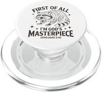 First Of All Im God Masterpiece Funny Raccoon Ephesians 2:10 PopSockets PopGrip for MagSafe