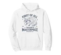 First Of All Im God Masterpiece Funny Raccoon Ephesians 2:10 Pullover Hoodie