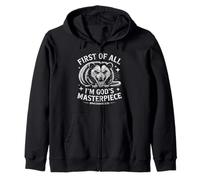 First Of All Im God Masterpiece Possum Opossum Ephesian 2:10 Zip Hoodie