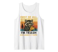 First of All Im Trash But Make It Cute Raccoon Pizza Tank Top