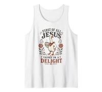 First of All Jesus Thinks I'm A Delight Goose Meme Tank Top