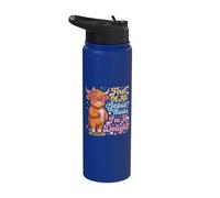 First of All Jesus Thinks I'm A Delight Highland Cow Stainless Steel Insulated Water Bottle