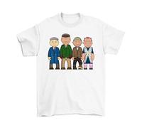 First of The Summer Ale, British Comedy Caricature T-Shirt, Made from Organic Cotton, Unisex Style, Regular Fitted White