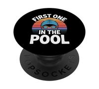 First One In The Pool Swimmer Fast Competitive - PopSockets Adhesive PopGrip