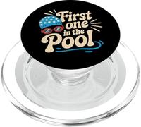 First One In The Pool Swimmer Fast Competitive |- PopSockets PopGrip for MagSafe