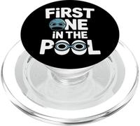 First One In The Pool Swimmer Fast Competitive |- PopSockets PopGrip for MagSafe