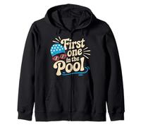 First One In The Pool Swimmer Fast Competitive |- Zip Hoodie