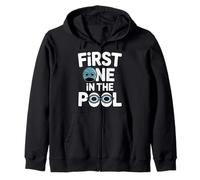 First One In The Pool Swimmer Fast Competitive |- Zip Hoodie