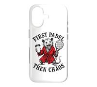First Padel Then Chaos Padel And Chaos Opossum Case for iPhone 17