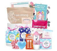 First Period Kit for Girls Bundle with Lil Lets Teen Pads, Night Pads, Liners, Self Care Products, Candy Kittens, London Carousel Period Tracker and Sanitary Pad Storage Bag